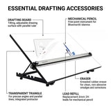 Isomars Adjustable Angle Drawing Drafting Board Combo With 2MM Pencil & Adjustable Set Square - A2 Size - 18.5" x 25" | Ideal for Architects, Engineers, Designers & Artists Students and Professionals - Isomars