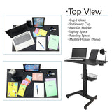 Isomars Airlift Made in India Multipurpose Height Adjustable 'SIT & Stand Laptop Table' with Foot Lever for Breakfast, Online Classes, Other Activities with Large Table Top (Black) - Isomars