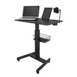 Isomars Airlift Made in India Multipurpose Height Adjustable 'SIT & Stand Laptop Table' with Foot Lever for Breakfast, Online Classes, Other Activities with Large Table Top (Black) - Isomars