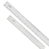 Isomars Aluminium Cutting Rulers Combo Set of 2 (12 Inch & 24 Inch) | Metal Cutting Scale with Inch & CM Markings | Non-Slip Edge for Precision Cutting, Drafting, Measuring & Craft Work - Isomars