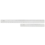 Isomars Aluminium Cutting Rulers Combo Set of 2 (12 Inch & 24 Inch) | Metal Cutting Scale with Inch & CM Markings | Non-Slip Edge for Precision Cutting, Drafting, Measuring & Craft Work - Isomars