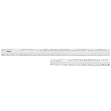 Isomars Aluminium Cutting Rulers Combo Set of 2 (12 Inch & 24 Inch) | Metal Cutting Scale with Inch & CM Markings | Non-Slip Edge for Precision Cutting, Drafting, Measuring & Craft Work - Isomars