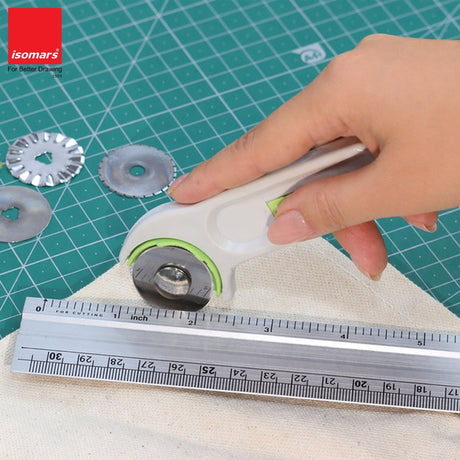 Isomars Aluminium Cutting Rulers Combo Set of 2 (12 Inch & 24 Inch) | Metal Cutting Scale with Inch & CM Markings | Non-Slip Edge for Precision Cutting, Drafting, Measuring & Craft Work - Isomars