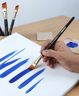 Isomars Angular Paint Brush Set Artist Brushes for Acrylic & Watercolor - Isomars