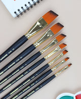 Isomars Angular Paint Brush Set Artist Brushes for Acrylic & Watercolor - Isomars