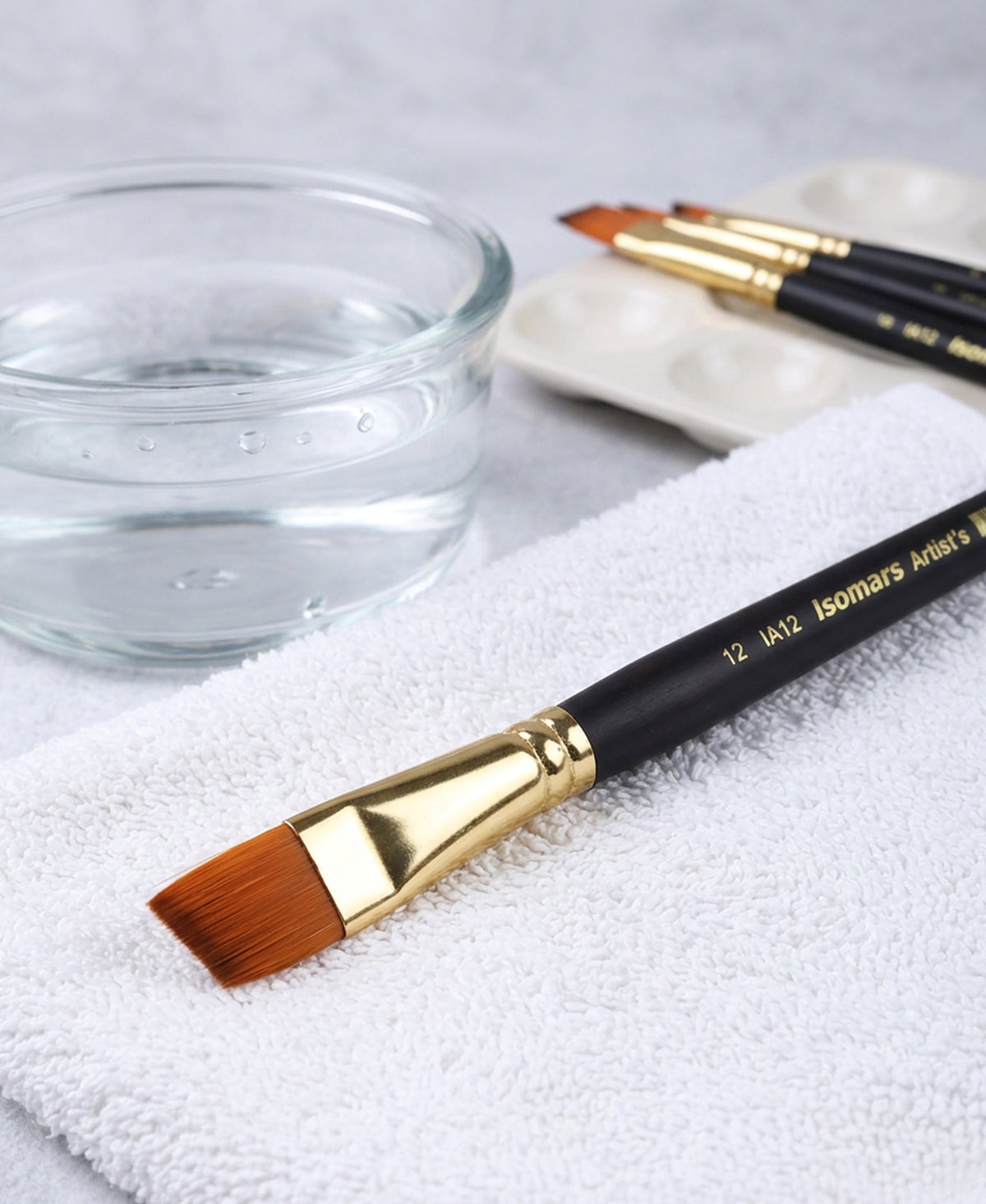 Isomars Angular Paint Brush Set Artist Brushes for Acrylic & Watercolor - Isomars