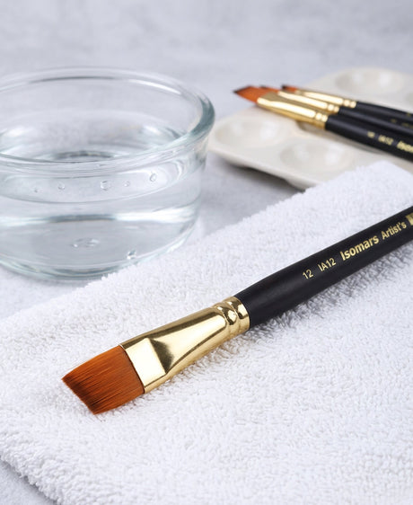 Isomars Angular Paint Brush Set Artist Brushes for Acrylic & Watercolor - Isomars