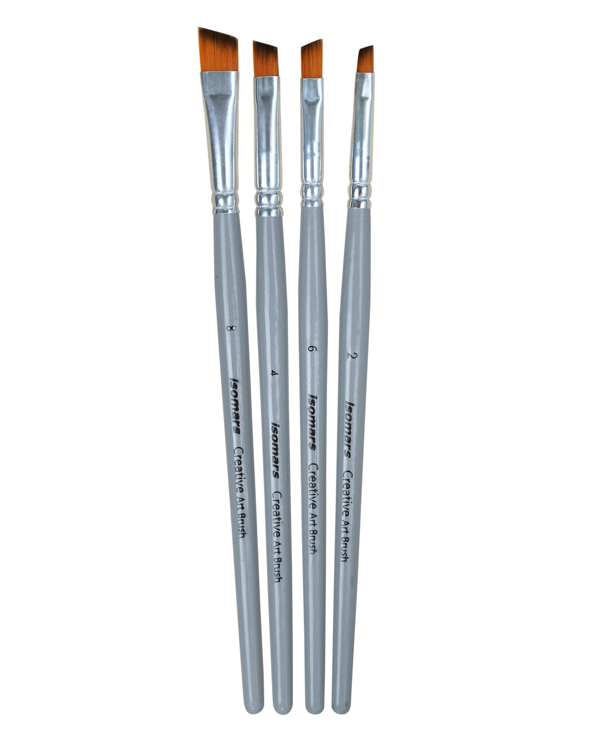 Isomars Angular Paint Brush Set of 4, Sizes 2, 4, 6, 8 - Isomars