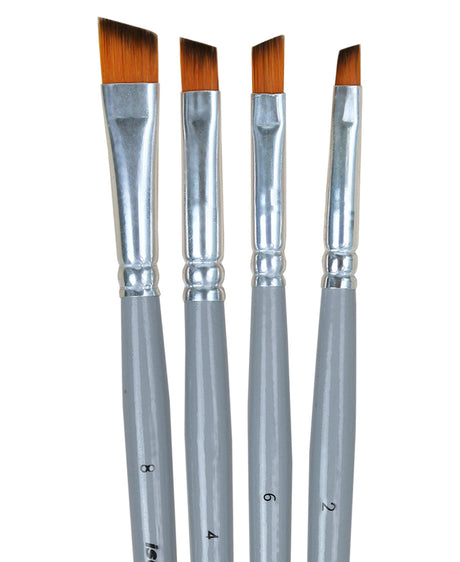 Isomars Angular Paint Brush Set of 4, Sizes 2, 4, 6, 8 - Isomars