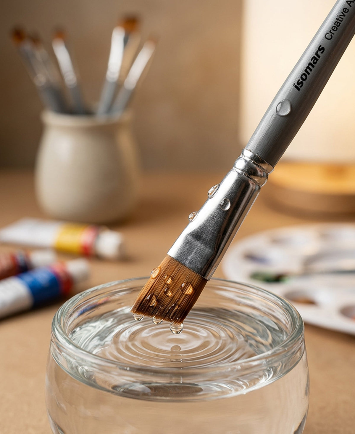 Isomars Angular Paint Brush Set of 4, Sizes 2, 4, 6, 8 - Isomars