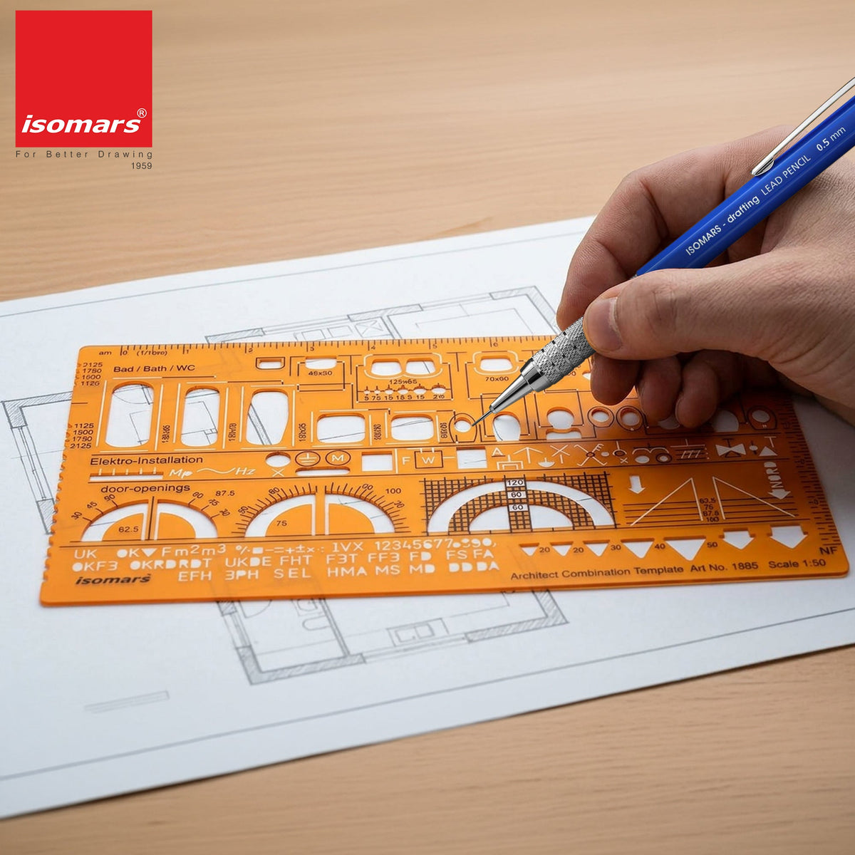 Isomars Architect Combination Template 1:50 Scale – Art 1885 - Isomars