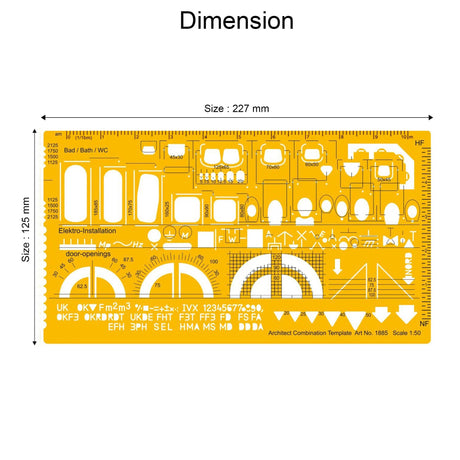 Isomars Architect Combination Template 1:50 Scale – Art 1885 - Isomars