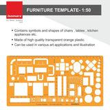 Isomars Architect Template Set of 3 | Scale 1:50, 1:100 & 1:200 Drawing Drafting Stencils for Furniture Layout, House Planning, Interior Design, Architecture, Blueprint & Floor Plan Drawing - Isomars
