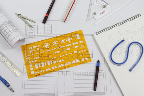 Isomars Architect Template Set of 3 | Scale 1:50, 1:100 & 1:200 Drawing Drafting Stencils for Furniture Layout, House Planning, Interior Design, Architecture, Blueprint & Floor Plan Drawing - Isomars