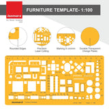 Isomars Architect Template Set of 3 | Scale 1:50, 1:100 & 1:200 Drawing Drafting Stencils for Furniture Layout, House Planning, Interior Design, Architecture, Blueprint & Floor Plan Drawing - Isomars