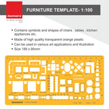 Isomars Architect Template Set of 3 | Scale 1:50, 1:100 & 1:200 Drawing Drafting Stencils for Furniture Layout, House Planning, Interior Design, Architecture, Blueprint & Floor Plan Drawing - Isomars