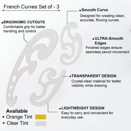 Isomars Armhole Curve & French Curves Combo Set for Pattern Drafting - Isomars