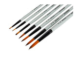 Isomars Artist Paint Brush Set of 7 with Color Palette | Portable White Paint Mixing Palette with Ergonomic Grip & Round Synthetic Brushes for Acrylic, Watercolor & Oil Painting - Isomars