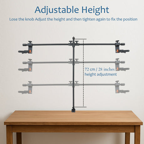 ISOMARS Backdrop Stand, Background Sheet Holder Stand, T-Shape Backdrop Stand, 33 inches Height & 41 inches Length, Table Holding C clamp, Adjustable Height and Backdrop, Phtography Stand - Isomars