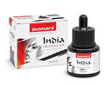 Isomars Bamboo Dip Pen with India Drawing Ink Black 35ml | Hand-Carved Calligraphy Pen Set for Lettering, Sketching & Illustration | Reusable Wooden Ink Pen for Artists & Beginners - Isomars