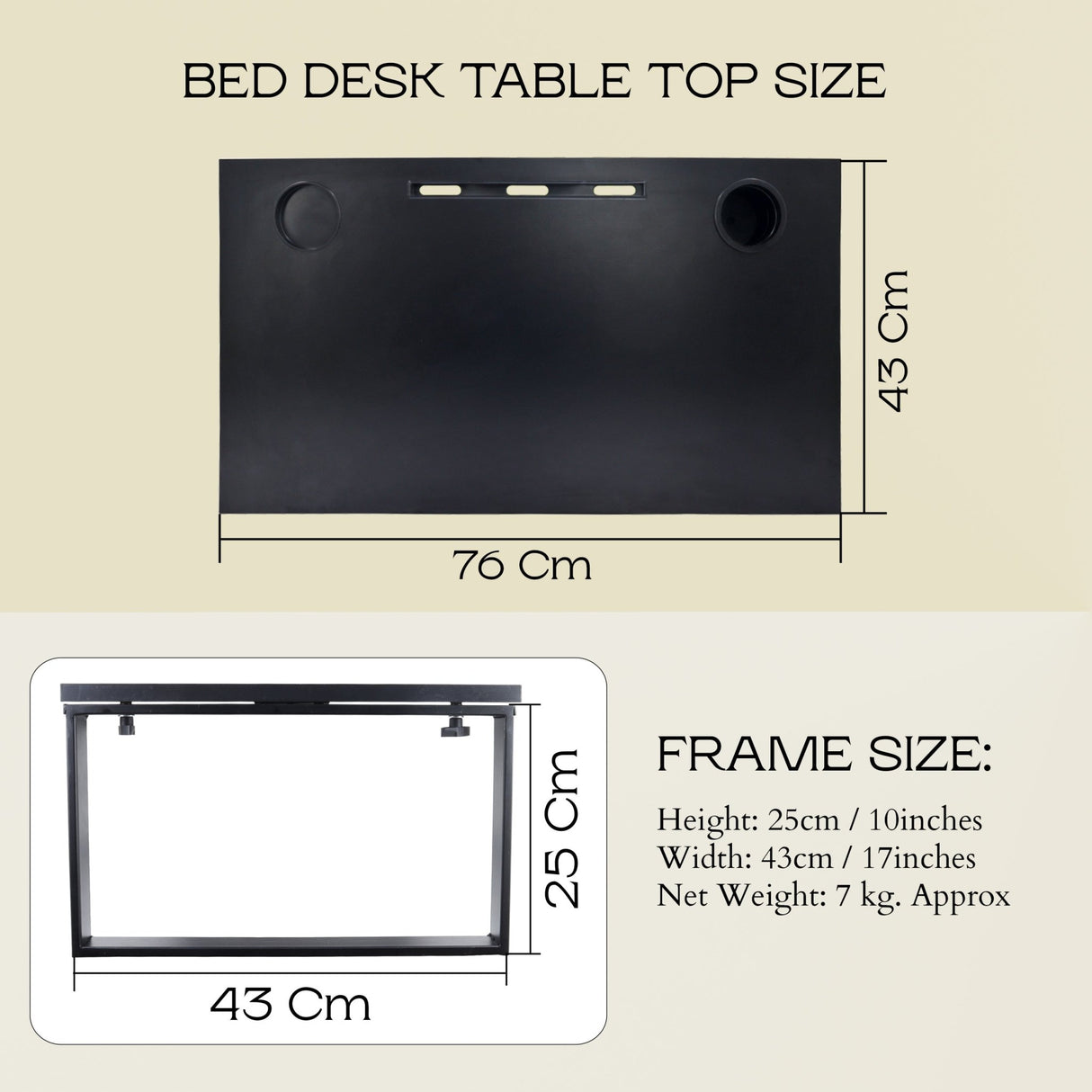 Isomars Bed Desk/Floor Desk Laptop Study Table for Work from Home, Online Classes, Card Games and Kid's Activities (Black - Extra Large) - Isomars