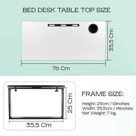 Isomars Bed Desk/Floor Desk Laptop Study Table for Work from Home, Online Classes, Card Games and Kid's Activities (White) - Isomars