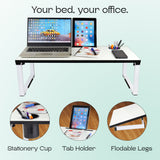 Isomars Bed Desk/Floor Desk Laptop Study Table for Work from Home, Online Classes, Card Games and Kid's Activities (White) - Isomars