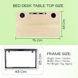 Isomars Bed Desk/Floor Desk Laptop Study Table for Work from Home, Online Classes, Card Games and Kid's Activities (Wooden - Extra Large) - Isomars