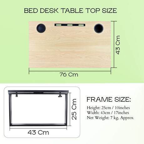 Isomars Bed Desk/Floor Desk Laptop Study Table for Work from Home, Online Classes, Card Games and Kid's Activities (Wooden - Extra Large) - Isomars
