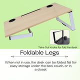 Isomars Bed Desk/Floor Desk Laptop Study Table for Work from Home, Online Classes, Card Games and Kid's Activities (Wooden - Extra Large) - Isomars