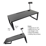 Isomars Bed Desk/Floor Desk with Mobile Holder 76cm x 35.5cm (30" x 14") Laptop Study Table for Work from Home, Online Classes, Card Games and Kid's Activities (Black) - Isomars