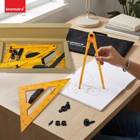 Isomars Black Board/White Board Geometry Set - (Big Size) - With Bag - Isomars