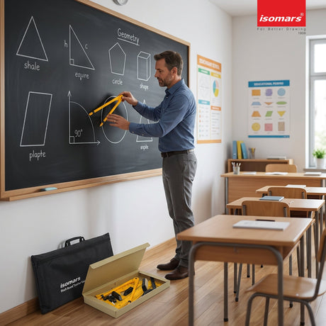 Isomars Black Board/White Board Geometry Set - (Big Size) - With Bag - Isomars