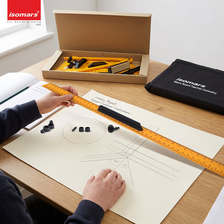 Isomars Black Board/White Board Geometry Set - (Big Size) - With Bag - Isomars