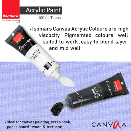 Isomars Black & White Acrylic Paint Combo - 100ml - ARTIST SERIES - Isomars