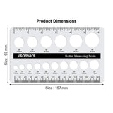 Isomars Button Measuring Scale – Acrylic Button Size Gauge with CM/MM Markings for Tailoring, Fashion Designing & Garment Measurement - Isomars