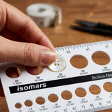 Isomars Button Measuring Scale – Acrylic Button Size Gauge with CM/MM Markings for Tailoring, Fashion Designing & Garment Measurement - Isomars