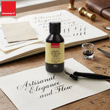 ISOMARS Calligraphy Dip Pen Ink Black, 100ml, Rich Pigmented Ink - Isomars
