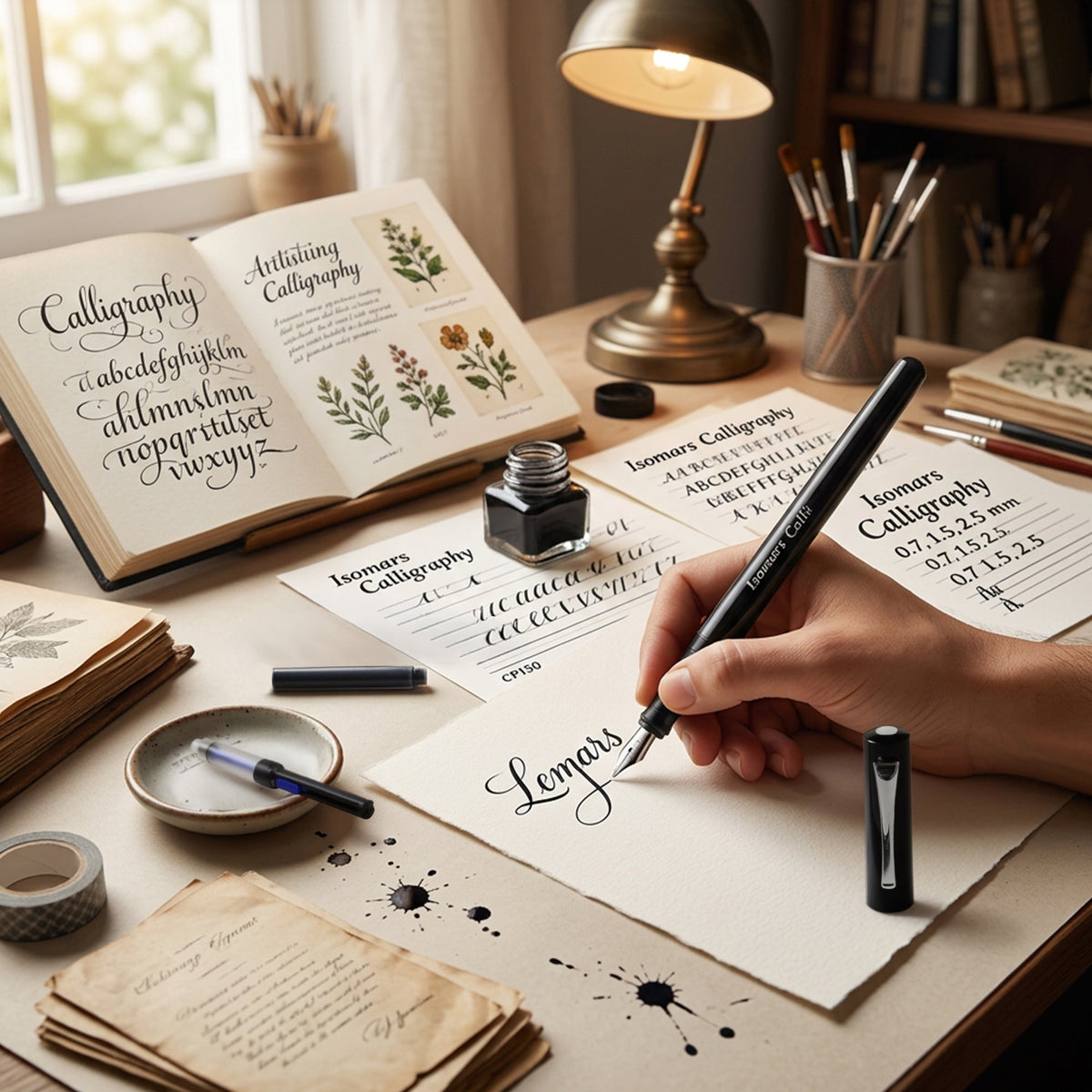 Isomars Calligraphy Pen Set For Lettering & Writing - Interchangeable Nibs - Isomars