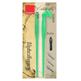 Isomars Calligraphy Pen Set with 2 Holders, 4 Nibs & Plastic Flange for Copperplate, Arabic and Gothic calligraphy - Isomars