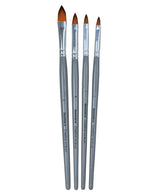 Isomars Cat’s Tongue Art Brush Set of 4 - Taklon Hair, Sizes 1, 2, 4, 6 - Isomars