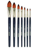 Isomars Cat's Tongue Paint Brush Set of 7 | Sizes 1, 2, 4, 6, 8, 10, 12 - Isomars