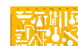 Isomars Chemistry Chemical Engineering Laboratory Lab Equipment Symbols Drawing Drafting Stencil Template - 212 x 148mm - Isomars