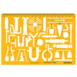 Isomars Chemistry Laboratory Drawing Template Stencil | Technical Drafting Tool for Scientific Apparatus & Lab Equipment Symbols | Transparent Plastic Template with Metric Scale (Art 1904) - Isomars