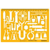 Isomars Chemistry Laboratory Drawing Template Stencil | Technical Drafting Tool for Scientific Apparatus & Lab Equipment Symbols | Transparent Plastic Template with Metric Scale (Art 1904) - Isomars