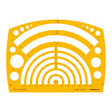 Isomars Circle Template, Professional Drawing Stencil, Yellow Plastic, 0.5mm Scale, Technical Drafting Tool - Isomars