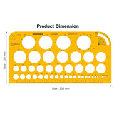 Isomars Circle Template Stencil with Multiple Diameter Sizes, Precision Geometry Drafting Tool with cm/mm Ruler, Degree Angle Guides & Smooth Round Edges for Students, Engineers, Architects & Designers - Isomars