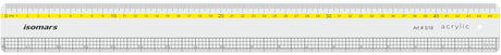 Isomars Clear Acrylic Ruler with Grid Lines 18 Inch | Transparent Precision Measuring Scale for Artists, Architects, Engineers, Designers & Students - Isomars
