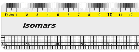 Isomars Clear Acrylic Ruler with Grid Lines 18 Inch | Transparent Precision Measuring Scale for Artists, Architects, Engineers, Designers & Students - Isomars