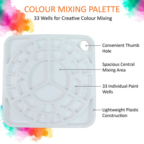 Isomars Colour Mixing Palette Square 33 Wells for Artists & Painting - Isomars